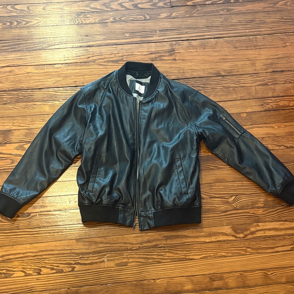 Vintage Lined Black Bomber Jacket